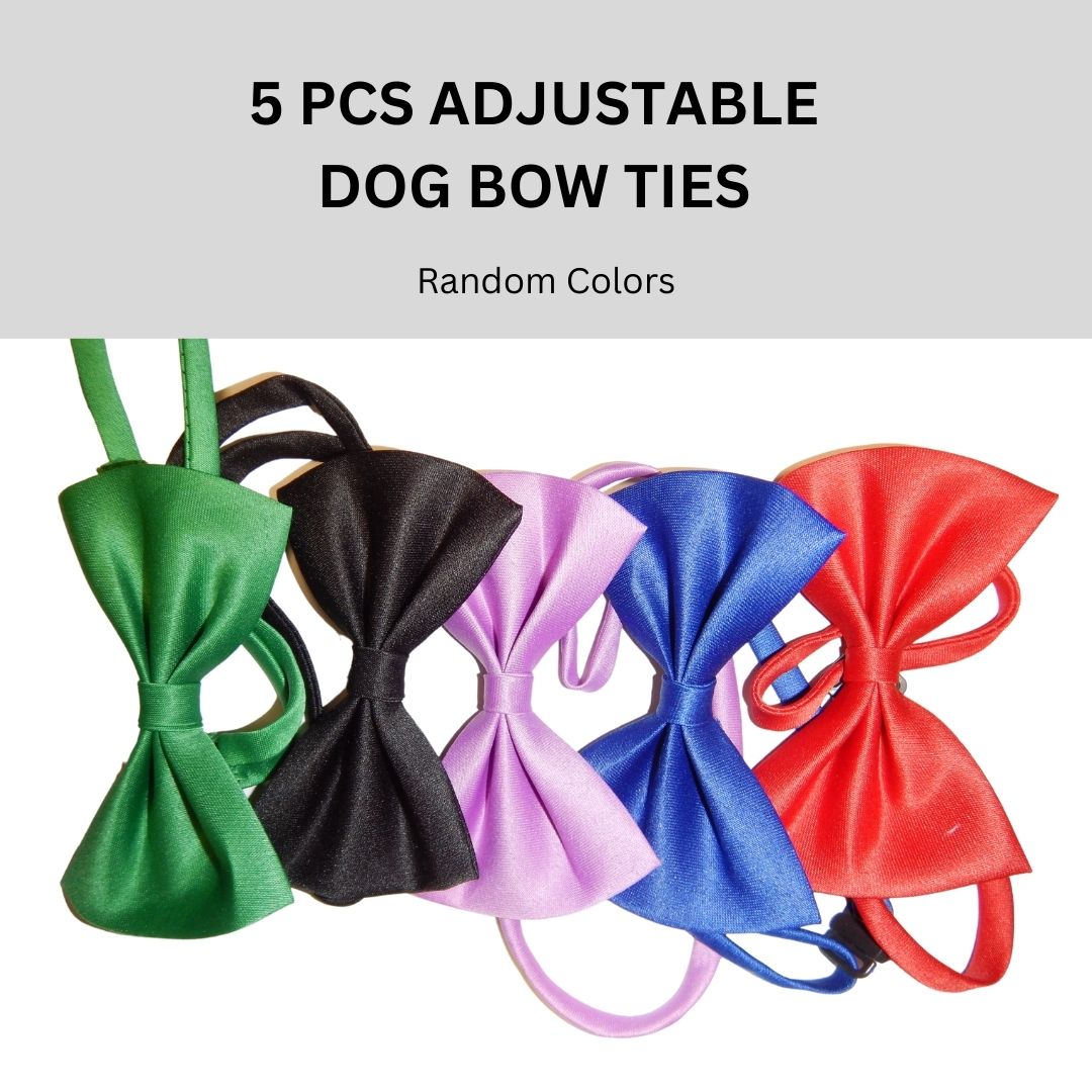 5 PCS ADJUSTABLE DOG BOW TIES (Random Colors)