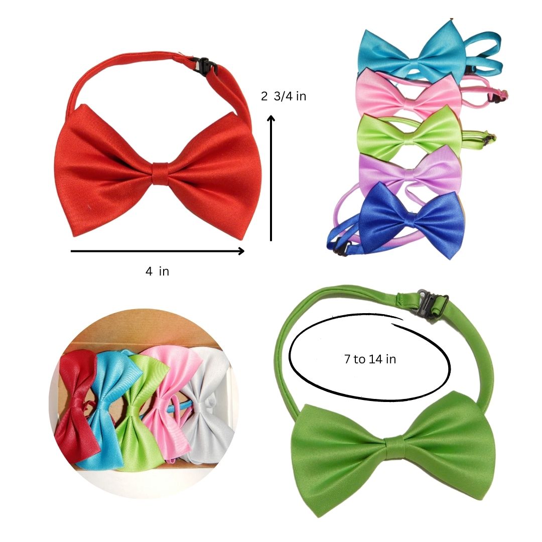 5 PCS ADJUSTABLE DOG BOW TIES (Random Colors)